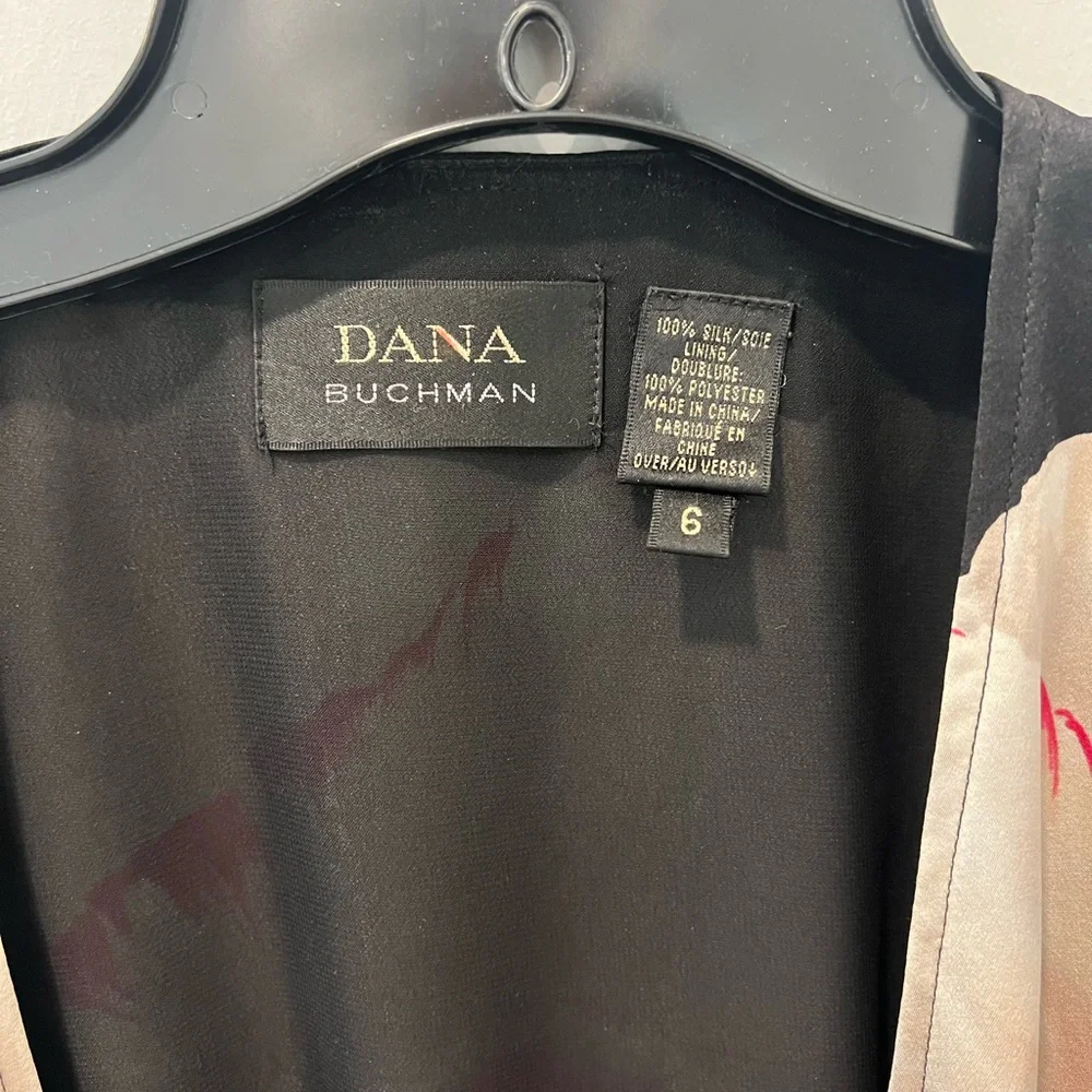 Dana Buchman Pink & Black Silky Floral Jacket - Picture 2 of 5